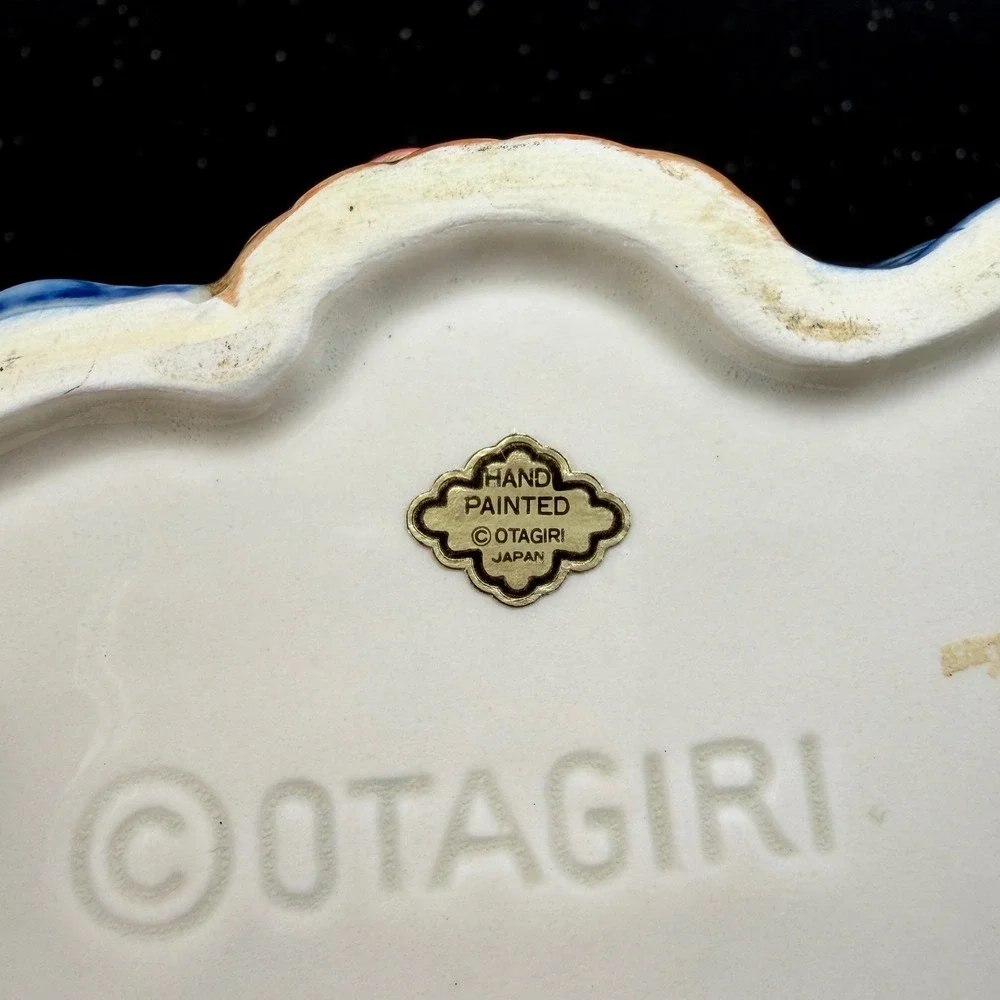 Vintage Otagiri Japan Ceramic Pig Couple Napkin Holder Hand Painted Farmhouse